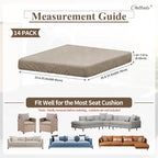 CALBODE 14Pcs Outdoor Stretch Cushion Covers, Waterproof Outdoor Chair Cushion - Image 2