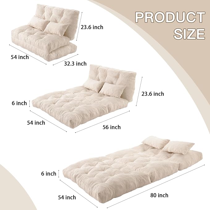 Folding Sofa Bed, Convertible Sleeper Chair - Image 2