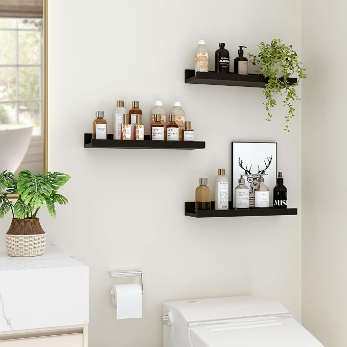 Floating Shelves for Wall, 16 inch Wood Floating Shelves Set of 2, Picture - Image 4