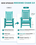 SERWALL Oversized Outdoor Rocking Chair Set of 4, HDPE Rocker - Image 5