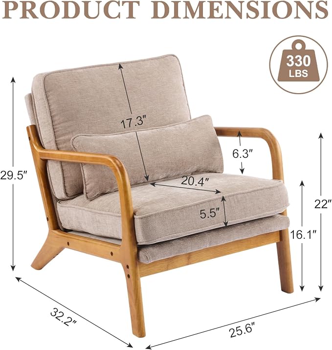 Karl home Mid Century Modern Accent Chair - Image 2