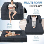 Futon Sofa Bed with Pillow, 3-in-1 Sleeper Sofa Bed with Removable Cover - Image 4