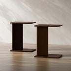 RECCI Solid Bamboo C-Shaped End Table Set of 2 by RECCI