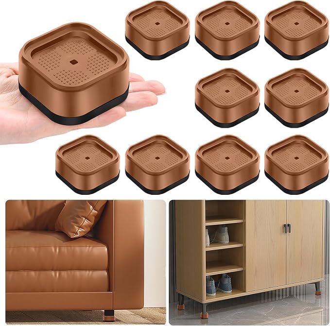 shouwuhho 9 Pack Furniture Risers Adjustable Bed Risers Heavy Duty Lifts Height - Image 8