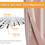 Blackout Curtains for Bedroom, 42 x 63 Inches Length, Blush 2 Panels | Thermal - Image 3