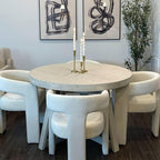 VESCASA Linen Barrel Dining Chair by VESCASA