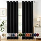 MIULEE Blackout Curtains for Bedroom 2 Panels 50 x 84 Inch Long Black | Thermal by MIULEE