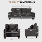 DOPEDIO Modern Living Room Sofa Set, 71.25" Chenille Loveseat - Image 2