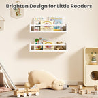 upsimples 2 Pack Nursery Book Shelves, 15.7 Inch Floating Bookshelves - Image 7