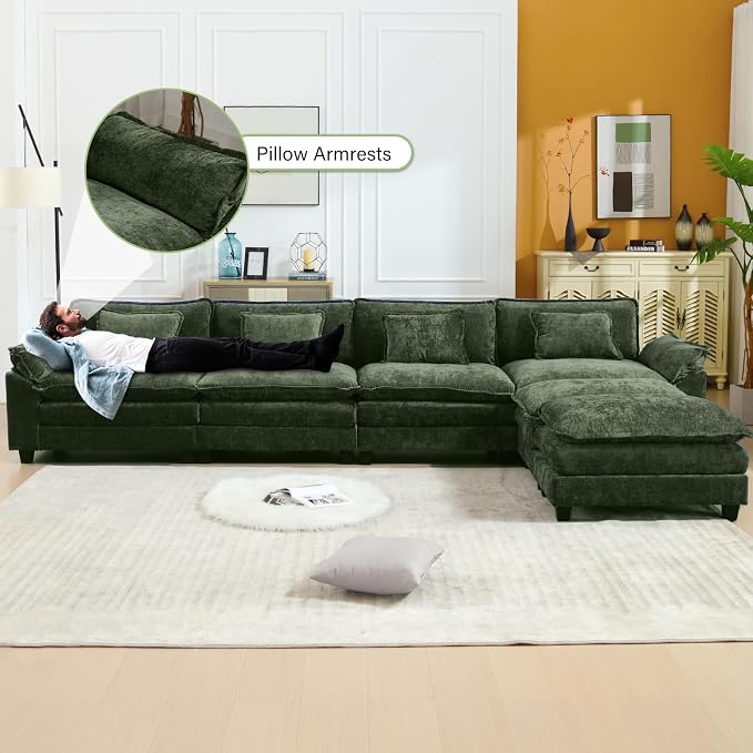 Oprisen 154" Modular Sectional Sofa, Comfy Cloud Couch Sectional Sofa - Image 5