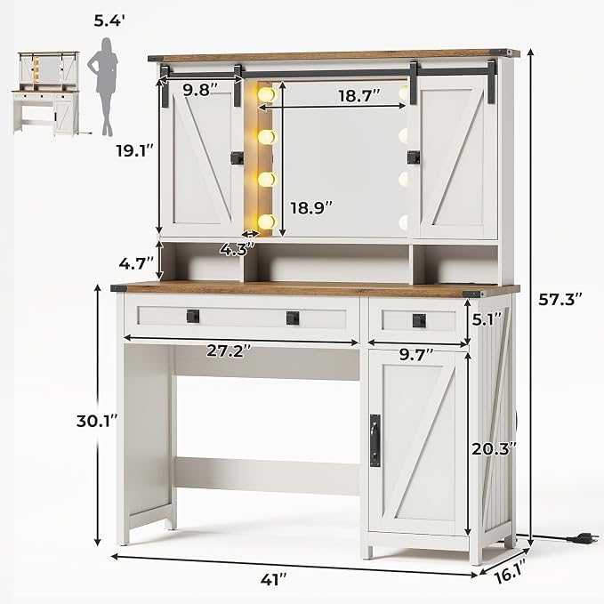 MSmask Farmhouse Vanity Desk - Image 6