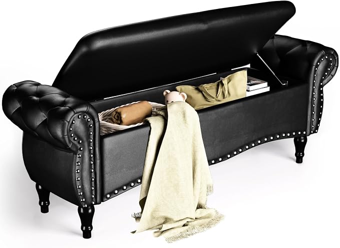 ZZW Storage Ottoman Bench, Tufted Bed Benches by zzw