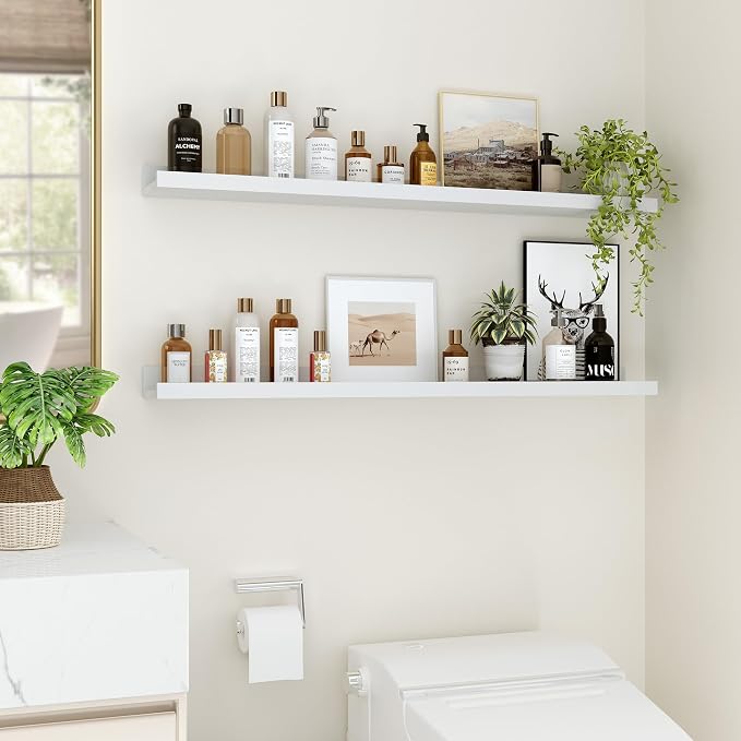 Floating Shelves for Wall, 36 inch Wood Floating Shelves Set of 2, Picture - Image 5