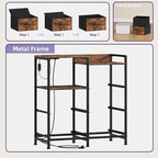 Somdot Nightstand with Charging Station and LED Light, Wide 5 Drawers Dresser - Image 7