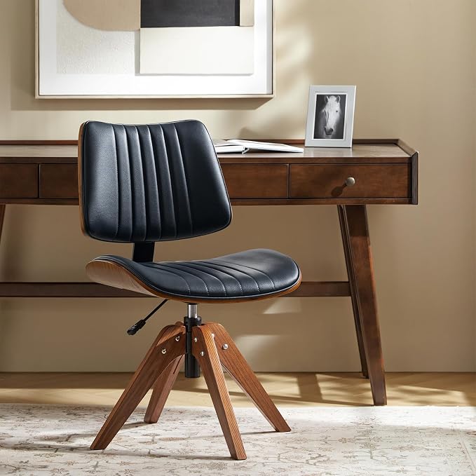 HULALA HOME Faux Leather Home Office Chair by HULALA+HOME