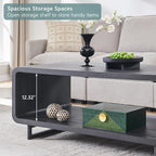 IFGET 48" Modern Coffee Table, 2-Tier Minimalist Center Table - Image 4