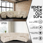 LightInTheBox 7-Piece Velvet Stretch Reclining Couch Covers 5 Seats Corner Sofa - Image 2