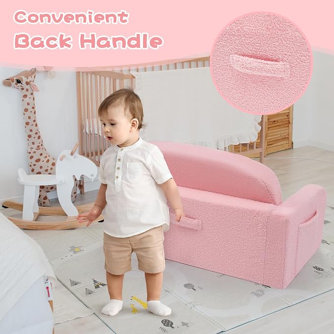 Foryoomi Extra Wide Kids Couch, 2-in-1 Soft Toddler Couch - Image 6