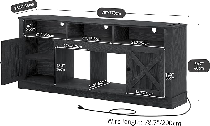 YITAHOME TV Stand for 75/80 Inch TV, Media Furniture TV Table - Image 2
