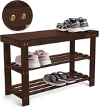 Homemaid Living Bamboo 3 Tier Shoe Rack Bench, Premium Shoe Organizer or - Image 4