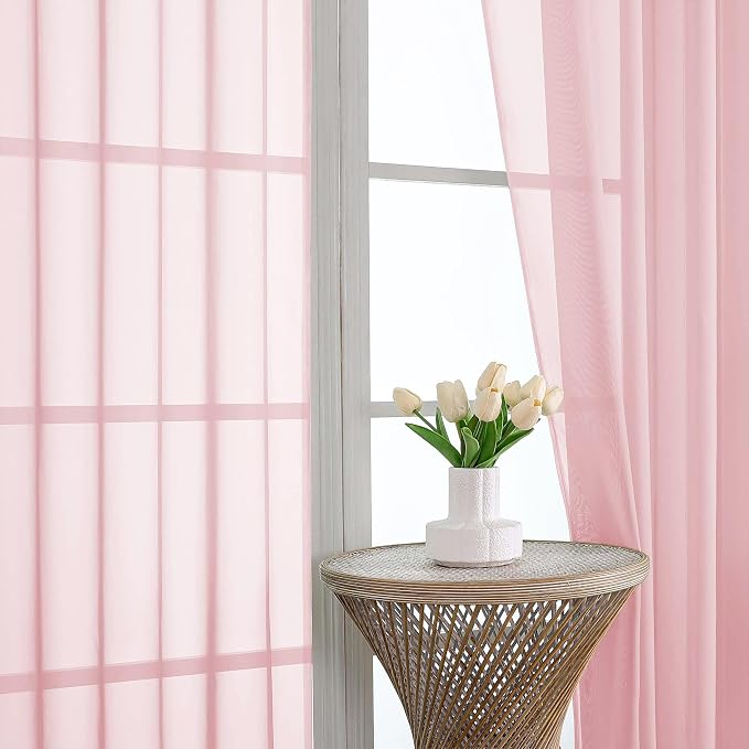 Blush Pink Bedroom Curtains 2 Panel Sets 90 Inch Length, 59 Inch Extra Wide - Image 3