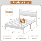 Furnulem White Queen Bed Frame - Image 2