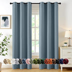 MIULEE Blackout Curtains for Bedroom 2 Panel 40 x 84 Inch Long Greyish Blue | by MIULEE