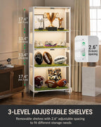 Display Cabinet with Glass Doors, 4-Tier Curio Cabinet, Adjustable Shelves - Image 2