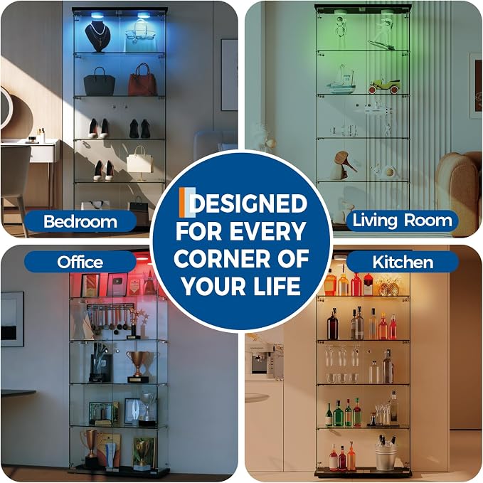 IDEALHOUSE Tempered Glass Display Cabinet - Image 7