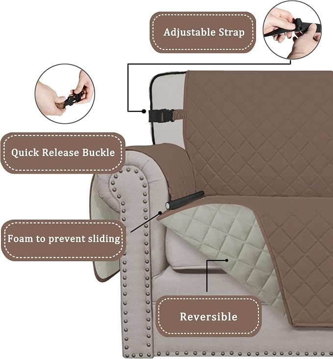 Easy-Going Reversible Couch Cover, Chair 30 in, Water Resistant Furniture Mat - Image 3
