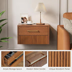 JOINICE Floating Nightstand Set of 2, Mid Century Modern Wall Mounted Bedside - Image 3