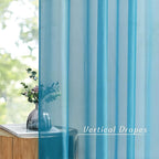 NICETOWN Voile Sheer Teal Curtains 96 inches Long 2 Panels Set, Grommet Casual - Image 3