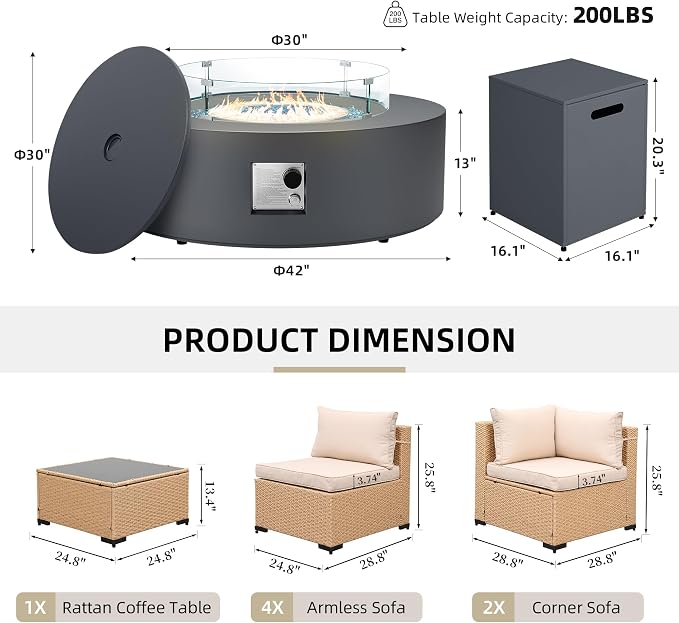 UPHA 9 Pieces Patio Furniture Sets, Wicker Outdoor Sectional Sofa Couch - Image 2