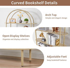79" Tall Arched Bookshelf with Sliding Tambour Doors, Mid Century Modern Curved - Image 6