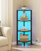 TUTOTAK Corner Shelf, 4-Tier Corner Bookshelf - Image 6