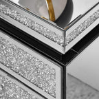 Modern Glam Glass Mirror Nightstand, 3-Drawer Luxury Mirrored Accent Table - Image 9