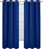 Blackout Curtains 38 x 84 inch/Royal Blue Curtains Set of 2 Panels/Thermal - Image 2