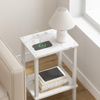 TUTOTAK End Table with Charging Station, Small Side Table, Nightstand Bedside - Image 6