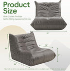 Hobestluk Small Bean Bag Chair Leather Beanbag Lazy Floor Sofa Bean Bags - Image 2
