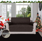 Easy-Going Reversible Couch Cover, 2 Cushion Sofa, Chocolate/Beige | Loveseat - Image 2