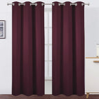 Burgundy Red Thermal Blackout Curtains/42 x 95 Inch/Set of 2 Panels Room by Lemomo