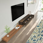 Retractable TV Stand, Solid Wood Minimalist TV Shelf, Mid-Century TV Console - Image 2