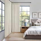MIULEE Natural Pinch Pleated 100% Blackout Linen Curtains 40x84 Inches | Room - Image 2