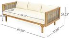 Merax Outdoor 4-Piece Acacia Wood Conversation Set - Image 5