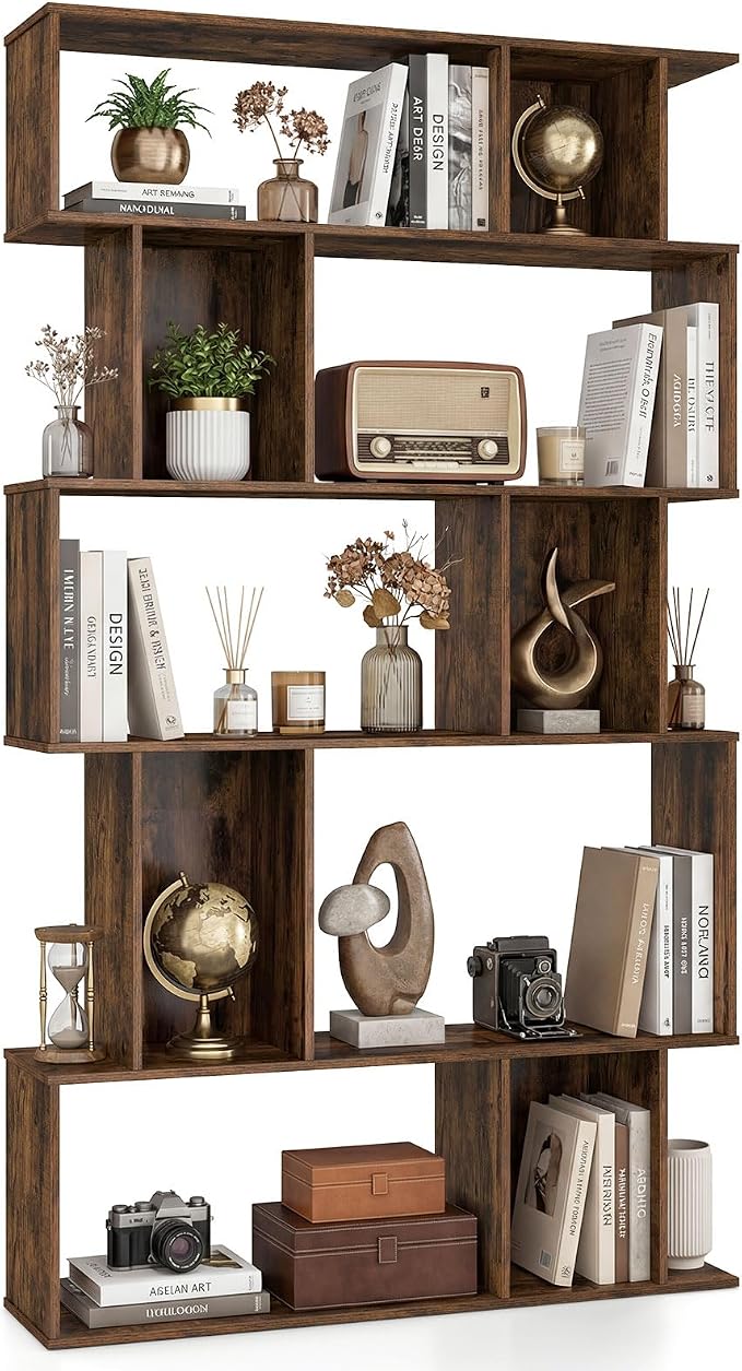 Giantex 5-Tier Bookshelf, 10-Cube Geometric Book Case by Giantex
