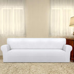 PureFit Stretch Couch Covers for Sofa 4 Seater Slipcovers White | 1-Piece Sofa - Image 2