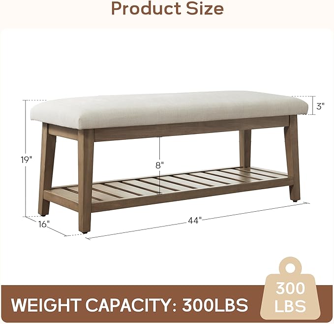 Zihanhome Entryway Bench, Chenille Upholstered Shoe Benches - Image 2