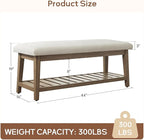 Zihanhome Entryway Bench, Chenille Upholstered Shoe Benches - Image 2