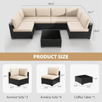 KIGOTY 7-Piece Patio Furniture Set, All-Weather PE Rattan Outdoor Sectional Sofa - Image 3