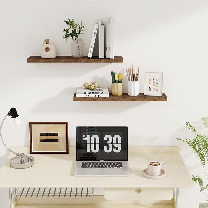 Fun Memories Floating Shelves for Wall, 27.5" Rustic Wood Deep Wall Mounted - Image 7